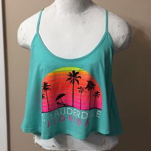 MIAMI STYLE "Ft. Lauderdale" Low Scoop Neck Racerback Crop Top